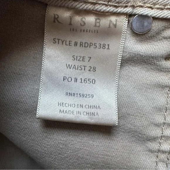 RISEN JEANS-  Wide Leg Jeans -Beige 7/28 - Picture 7 of 8